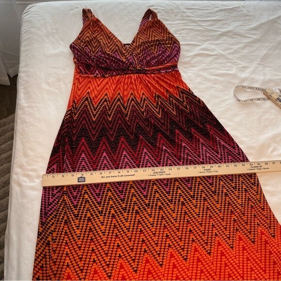 New Directions Maxi V Neck Sleeveless Empire Waist Sundress Cover Up Size L - Picture 12 of 12